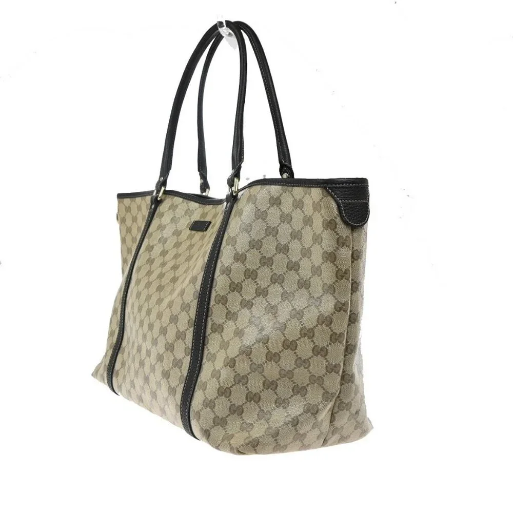 GUCCI GG Pattern Crystal Shoulder Tote Bag Coating Canvas Leather Brown 87EG286 - Picture 2 of 15